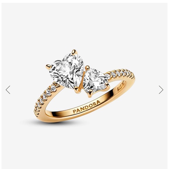Double Heart Sparkling Ring 161198